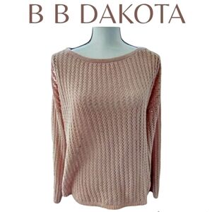 𝅺BB Dakota knit sweater New with tags Pink womens Size medium Cold shoulder